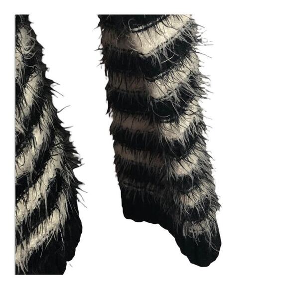 Anthropologie Pleione Striped Eyelash Open-Front Sweater NWT Large - Picture 5 of 16